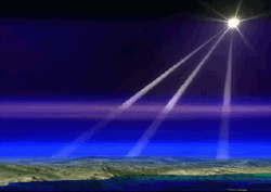 This animation shows the ozone layer blocking harmful UV radiation from the Earth's surface.