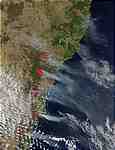 MODIS image of Australia fires