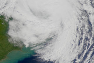 A view of the east coast of the United States from SeaWiFS on September 16, 1999, showing Hurricane Floyd