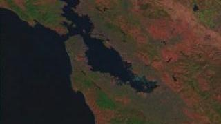 link to multimedia item number 873 entitled 'San Francisco Flyby: Channels 542'. Description is 'A flyby of San Francisco from Landsat data'