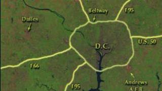 link to multimedia item number 920 entitled 'Growth of Washington D.C. Metro Area: Roadways Labeled'. Description is 'An animation showing regions of significant urban growth in the metropolitan area around Washington, DC'