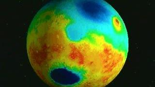 link to multimedia item number 1090 entitled 'MOLA Surface Topography With Surface Elevation Texture Map'. Description is 'Rotating Mars with colors indicating surface elevation.'