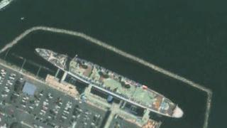 A seamless zoom from the ground to space, using data from Terra-MODIS, Landsat-ETM+, and IKONOS, and starting at the Queen Mary in Long Beach, California