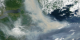 This image show the heavy smoke moving along the east coast and into the Atlantic.
