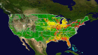 A sample West Nile Virus risk map for North America