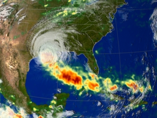 Hurricane Rita rain accumularion from Sept 24, 2005 at 07:45 GMT