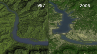 Three Gorges Dam then and now