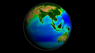 This animation depicts the 10-year average from 1997 to 2007 of SeaWiFS ocean chlorophyll concentration and land Normalized Difference Vegetation Index (NDVI) data on a rotating globe.