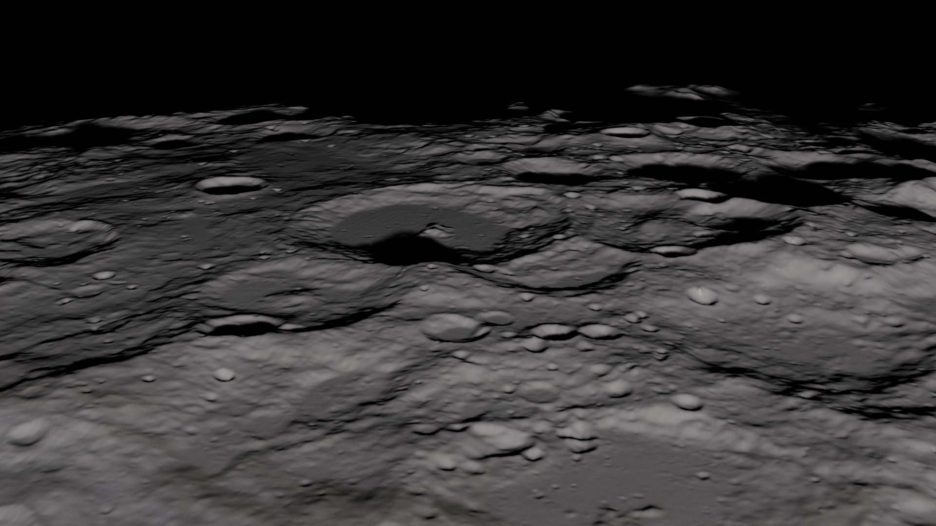 This animation flys around the moon's south pole.  Some of the craters on this tour are: Amundsen, Cabeus, Haworth, Faustini, Malapert, Laveran, Scott, Shackleton, Shoemaker, and Wiechert