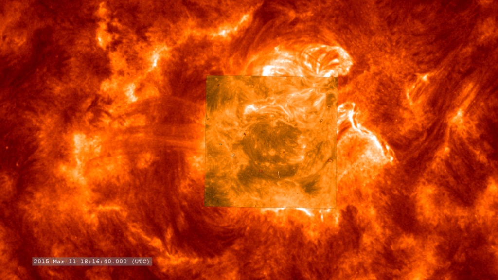 Zoom in on the view of the flare, using SDO and IRIS.