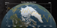 An animation of the annual Arctic sea ice minimum with a graph overlay showing the area of the minimum sea ice in millions of square kilometers.