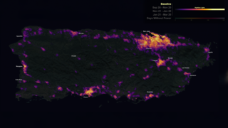 In September 2017, Hurricane Maria struck Puerto Rico head-on as a Category 4 storm with winds topping 155 miles per hour. The storm damaged homes, flooded towns, devastated the island's forests and caused the longest electricity black-out in U.S. history. 

Two new NASA research efforts delve into Hurricane Maria's far-reaching effects on the island's forests as seen in aerial surveys with high-resolution lidar and on its residents' energy and electricity access as seen in Night Lights satellite data from space. The findings, presented Monday at the American Geophysical Union meeting in Washington, D.C., illustrate the staggering scope of Hurricane Maria's damage to both the natural environment and communities and expose vulnerabilities in infrastructure.