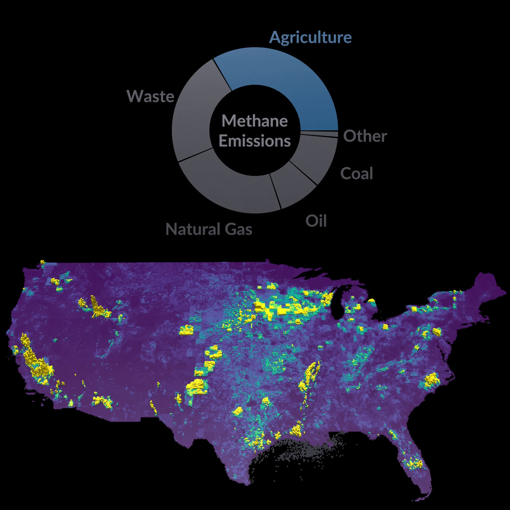 2012 methane emissions across the United States.
