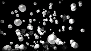 This animation shows how a cloud is formed on the particle-level. Water droplets and black soot carbon aerosols mix in the air. Water droplets cling to aerosol particles, creating a larger water droplet. The droplet becomes very large and 'pops' into smaller water droplets, each with an aerosol particle inside, thus creating a cloud.