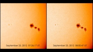 Comparison of HMI Continuum images immediately after an eclipse, and then after the sensor has re-warmed.