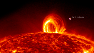 On July 19, 2012, an eruption occurred on the sun that produced a moderately powerful solar flare and a dazzling magnetic display known as coronal rain. Hot plasma in the corona cooled and condensed along strong magnetic fields in the region. Magnetic fields, are invisible, but the charged plasma is forced to move along the lines, showing up brightly in the extreme ultraviolet wavelength of 304 angstroms, and outlining the fields as it slowly falls back to the solar surface.  Music: 
