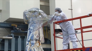 This video shows the transportation of the IRIS observatory from the thermal vacuum chamber back to the clean tent for final testing and preparations for delivery to the launch site at Vandenberg Air Force Base.  The second part of the vide shows the final solar array deployment test.  The arrays were released using flight commands.  This shows the observatory in its final flight configuration including the MLI blankets.  This is how the observatory will appear in orbit with the front of the telescope facing the sun. Credit: LM Video