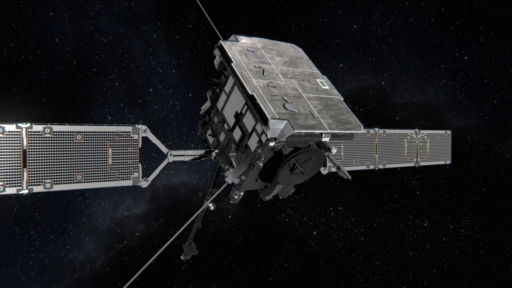 Animation showing the deployment of the boom and antennas. Solar Orbiter carries a comprehensive suite of 10 instruments that take both in situ and remote measurements.Credit: ESA/ATG Medialab