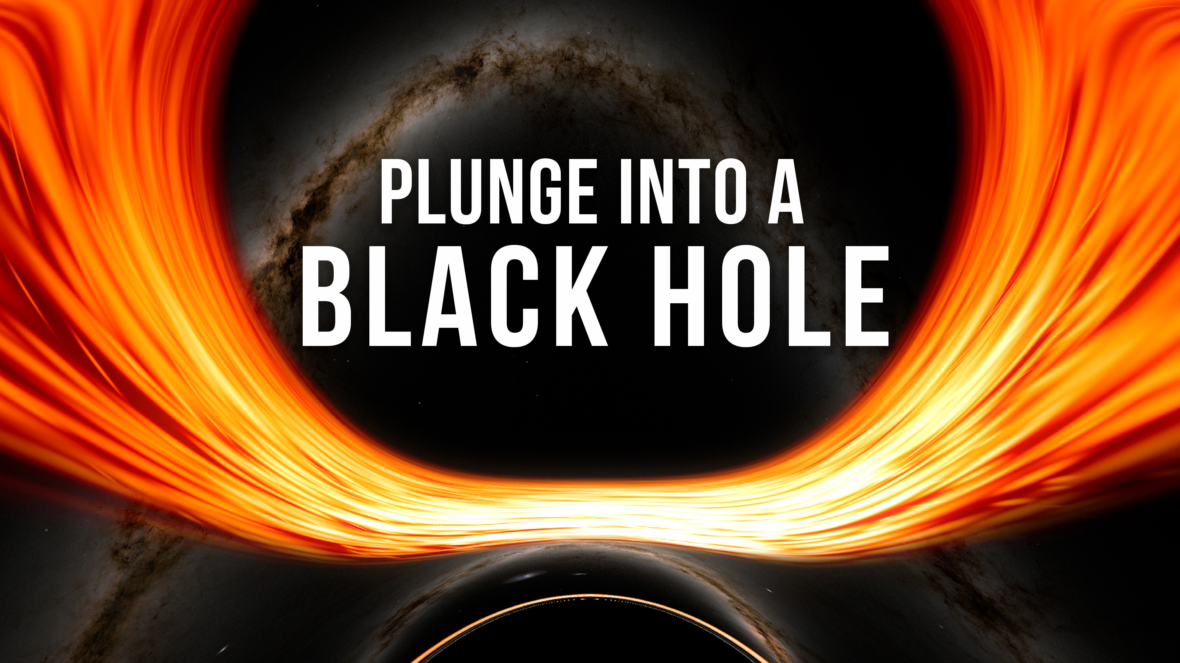 In this flight toward a supermassive black hole, labels highlight many of the fascinating features produced by the effects of general relativity along the way. This supercomputer visualization tracks a camera as it approaches, briefly orbits, and then crosses the event horizon &mdash; the point of no return &mdash; of a supersized black hole similar in mass to the one at the center of our galaxy.  Credit: NASA's Goddard Space Flight Center/J. Schnittman and B. PowellMusic: “Tidal Force,” Thomas Daniel Bellingham [PRS], Universal Production Music“Memories” from Digital Juice“Path Finder,” Eric Jacobsen [TONO] and Lorenzo Castellarin [BMI], Universal Production MusicWatch this video on the NASA Goddard YouTube channel.Complete transcript available.