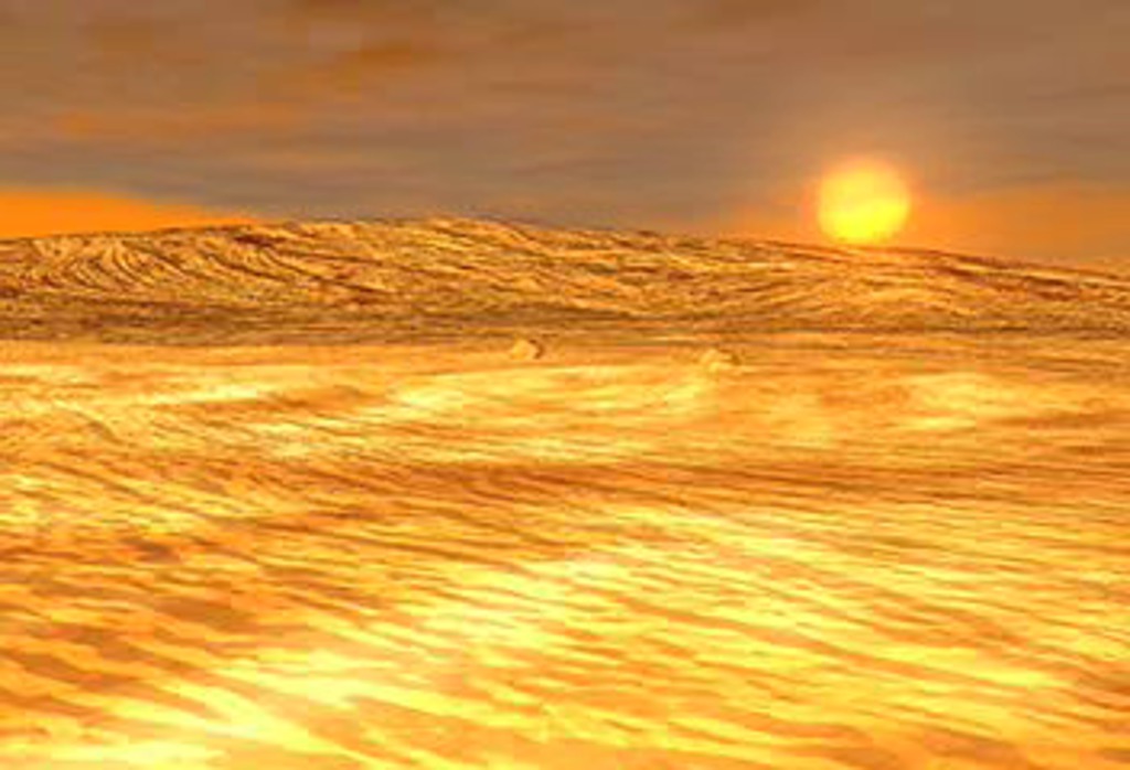 Movie showing an artist's conception of the view of the Sun from under the clouds of Venus.