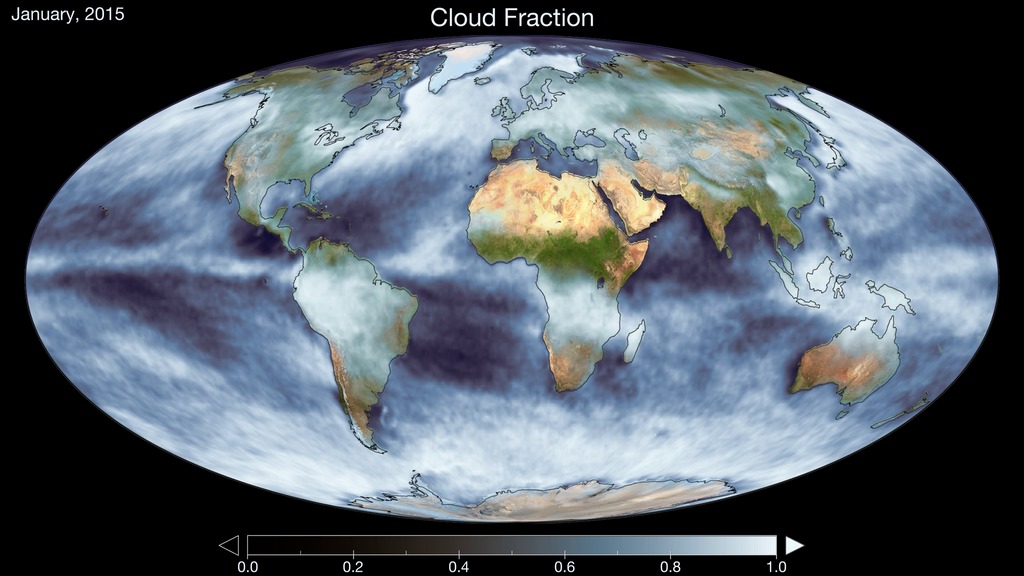 Monthly Cloud Fraction for 2015 (Aqua/MODIS)