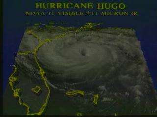 A flyby of Hurricane Hugo on September 21, 1989, as measured by AVHRR on NOAA 11