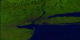 Flying up the Hudson River starting at New York City, using Landsat imagery draped over elevation data
