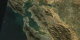 A flyover of the San Francisco Bay area, using Landsat data draped over terrain data