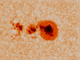 Close-up on the sunspot group