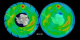 Total ozone density over the South Pole, as measured by Earth Probe TOMS in 1999