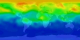 This animation shows carbon monoxide (CO) in the atmosphere.  Red and orange indicate high values, and blue indicates low values.  This  product is available through our Web Map Service .