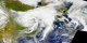 Tropical Storm Allison, as captured by the SeaWiFS instrument.  The images in this animation are each composites of one days worth of data.  This  product is available through our Web Map Service .