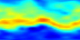 This animation shows nitric acid (HNO3) in the atmosphere from August 13 through October 15, 2004. Red represents high concentrations; blue represents low concentrations. The spatial resolution is low: each pixel covers an area of 5 degrees longitude by 2 degrees latitude, so the entire world (except for 1 degree at each pole) is covered by the 72x89 pixel images.  This  product is available through our Web Map Service .