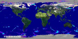 Global large-scale precipitation rate from the 0.25 degree resolution fvGCM atmospheric model for the period 9/1/2005 through 9/5/2005.
This product is available through our Web Map Service.