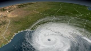 Hurricane Rita threatening the Texas and Louisiana coasts on 9/23/05.