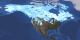 Snow Cover Map of North America with US statelines on March 5, 2012. 
