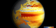 Spinning globe showing TOPEX/JASON 22-year sea level  data. Earth spins once before camera zooms into West Atlantic, East Pacific, and West Pacific regions. With colorbar