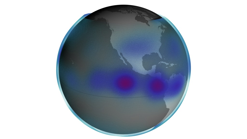 Mean Cloud Ice data as measured from Ice Cube from July through August 2017.