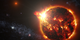 NASA's Swift mission detected a record-setting series of X-ray flares unleashed by DG CVn, a nearby binary consisting of two red dwarf stars, illustrated here. At its peak, the initial flare was brighter in X-rays than the combined light from both stars at all wavelengths under normal conditions.   Credit: NASA's Goddard Space Flight Center/S. Wiessinger
