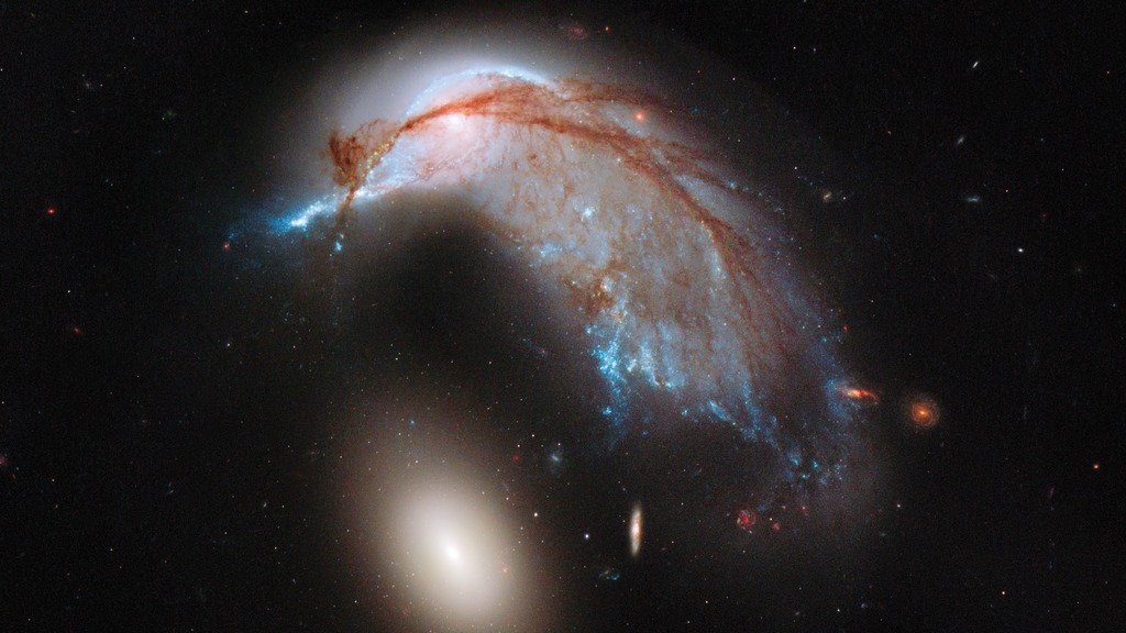 Image from Hubble Space Telescope shows close encounters between galaxies.