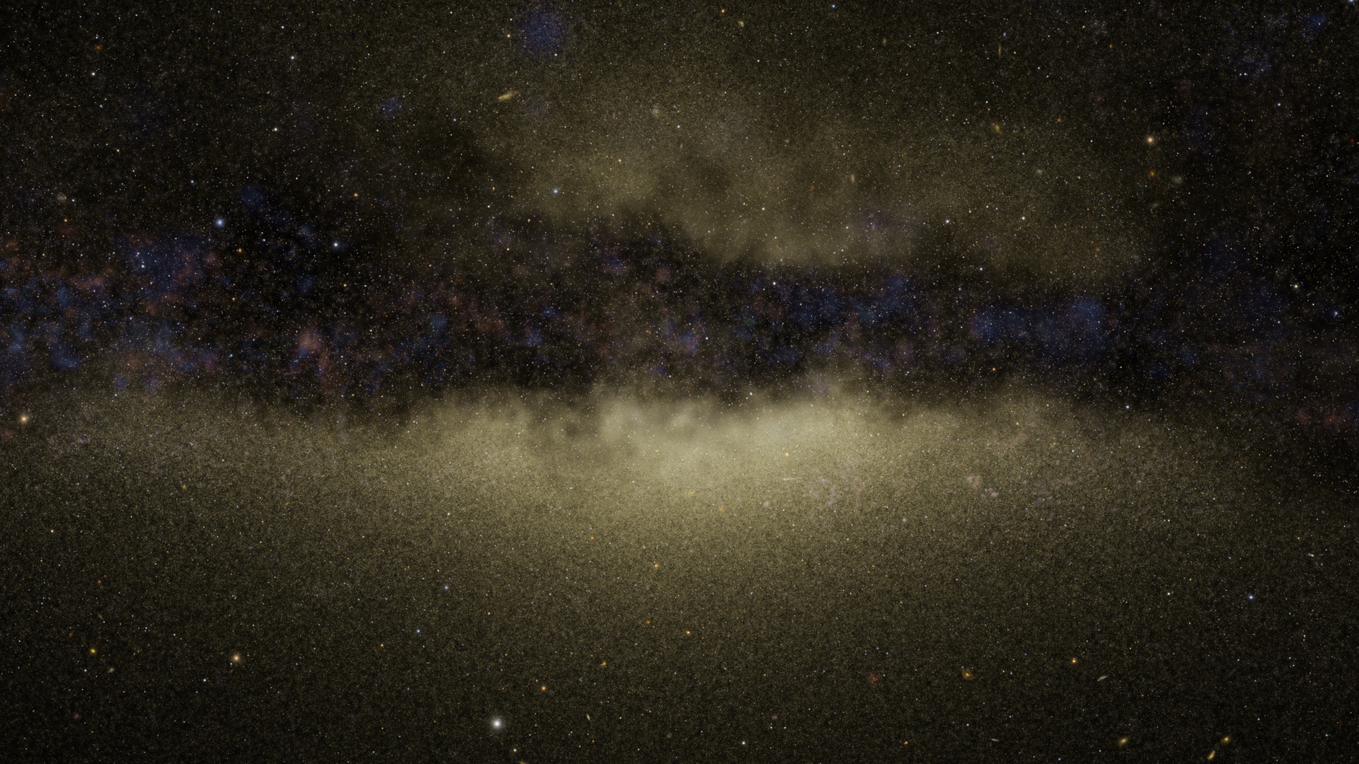Based on a computer simulation, this visualization explores the disk, bulge, and spiral arms of a spiral galaxy.