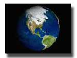 Picture of the Earth - Link to 1 MB mpeg file - Zoom into the Earth from space