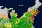 Sample risk map of northeastern U.S., 2001.