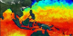 Sea surface temperature around Indonesia as measured by the TMI instrument on TRMM for the period January 1998 through July 1998