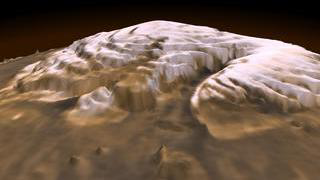 Mars north pole with topography