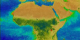 SeaWiFS false color data showing seasonal change in the oceans and on land for Africa.  The data is seasonally averaged, and shows spring, summer, fall, winter, spring, summer, and fall.