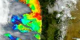 Transitions between relatively cloud free scenes of the Pacific Northwest, using true color land and clouds with false color-chlorophyll water images, all from SeaWiFS