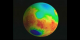 Mars topography globe flyover of polar regions using false color texture