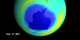 The peak of the Antarctic Ozone Hole in 1999, as measured by Earth Probe TOMS on September 15, 1999.