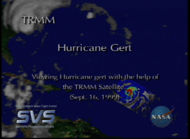 Video slate image reads, "TRMMHurricane GertViewing Hurricane Gert with the help of the TRMM Satellite.(Sept. 16, 1999)".